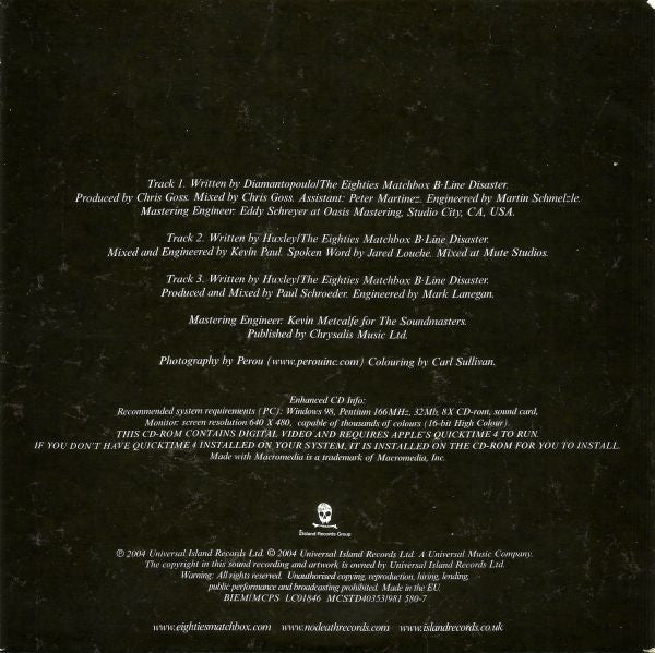 The Eighties Matchbox B-Line Disaster : Mister Mental (CD, Single, Enh, CD1)