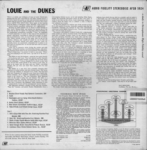 Louis Armstrong And The Dukes Of Dixieland : Louie And The Dukes Of Dixieland (LP, Album)