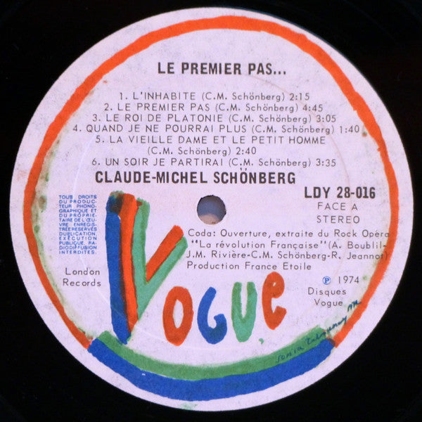 Claude-Michel Schönberg : Le Premier Pas (LP, Album, Gat)