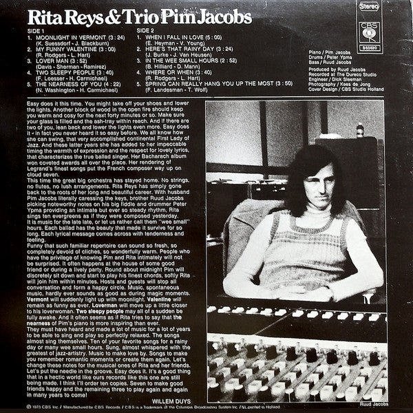 Rita Reys & The Pim Jacobs Trio : Our Favorite Songs (LP, Album)