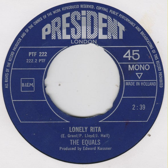 The Equals : Softly, Softly / Lonely Rita (7", Single, Mono)