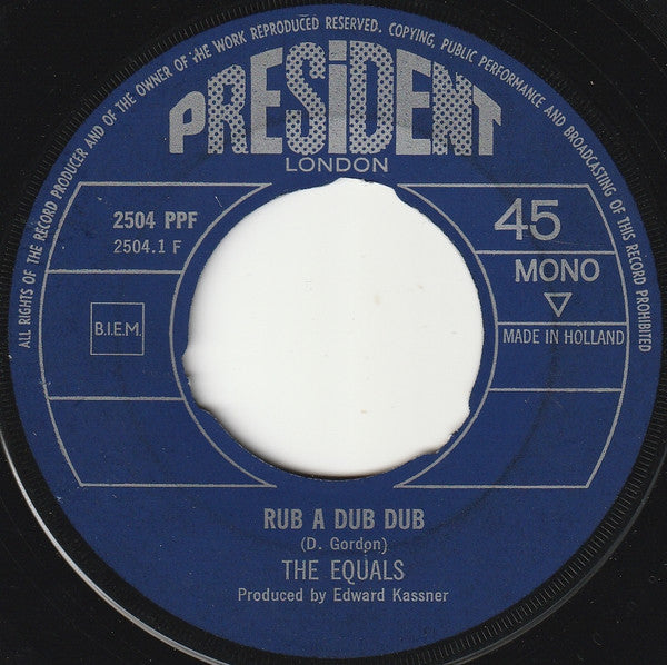 The Equals : Rub A Dub Dub / After The Lights Go Down Low (7", Single, Mono)