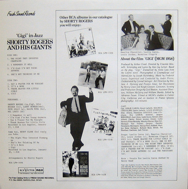 Shorty Rogers And His Giants : "Gigi" In Jazz (LP, Album, RE)