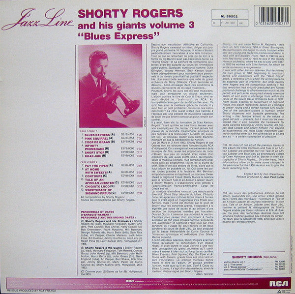 Shorty Rogers And His Giants : Vol. 3 - Blues Express (LP, Album)