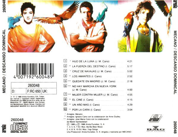Mecano : Descanso Dominical (CD, Album, Comp)