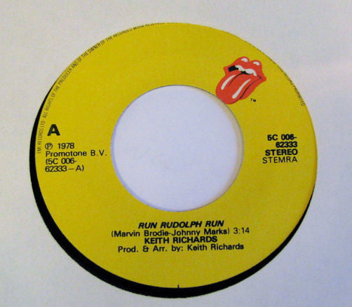 Keith Richards : Run Rudolph Run / The Harder They Come (7", Single)