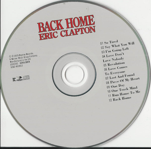 Eric Clapton : Back Home (CD, Album, RE)