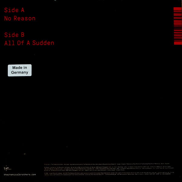 The Chemical Brothers : No Reason (12", Single, Ltd, Red)
