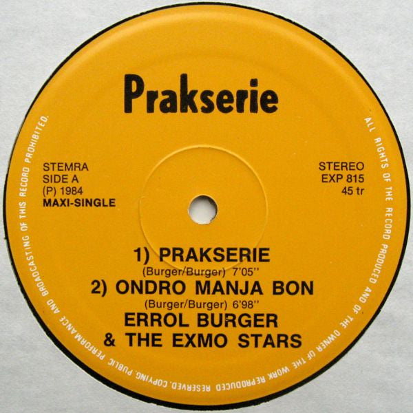 Errol Burger And The Exmo Stars : Prakserie (12")