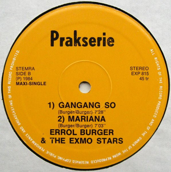 Errol Burger And The Exmo Stars : Prakserie (12")