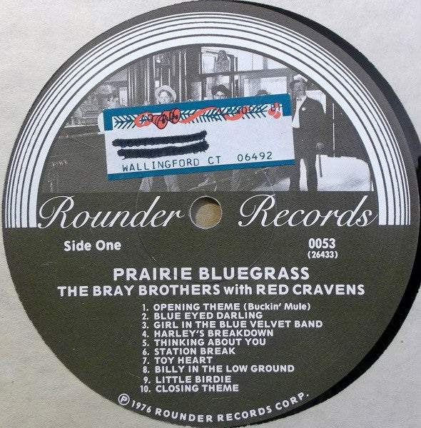 The Bray Brothers With Red Cravens : Prairie Bluegrass (LP, Album)