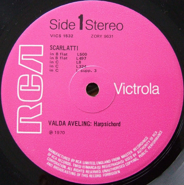 Domenico Scarlatti, Valda Aveling : Scarlatti Sonatas (LP)