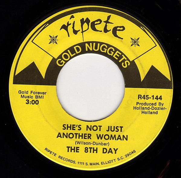 The 8th Day / Freda Payne : She's Not Just Another Woman / Band Of Gold (7")