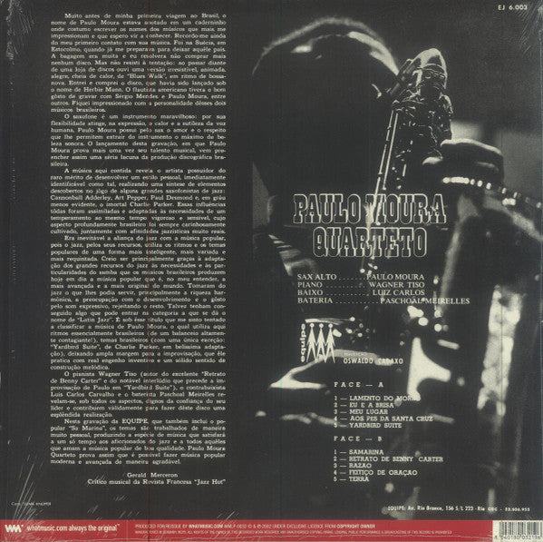 Paulo Moura Quarteto : Paulo Moura Quarteto (LP, Album, RE)