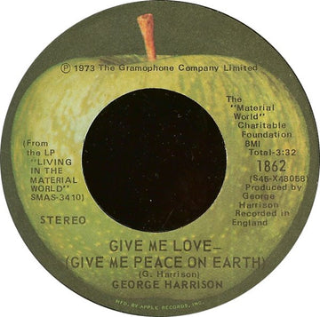 George Harrison : Give Me Love (Give Me Peace On Earth) (7", Single, Jac)