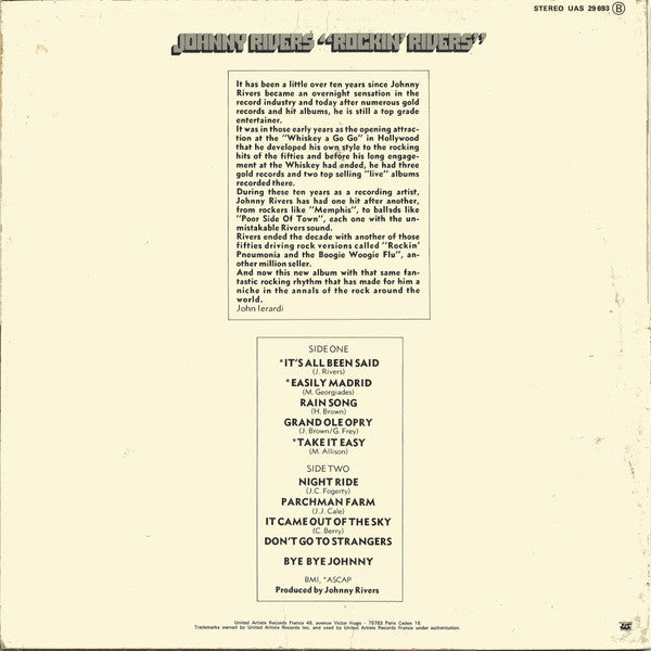Johnny Rivers : Rockin' Rivers (LP, Album)