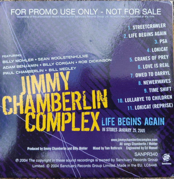 Jimmy Chamberlin Complex : Life Begins Again (CD, Album, Promo)