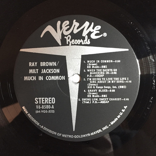 Ray Brown / Milt Jackson : Much In Common (LP, Album)