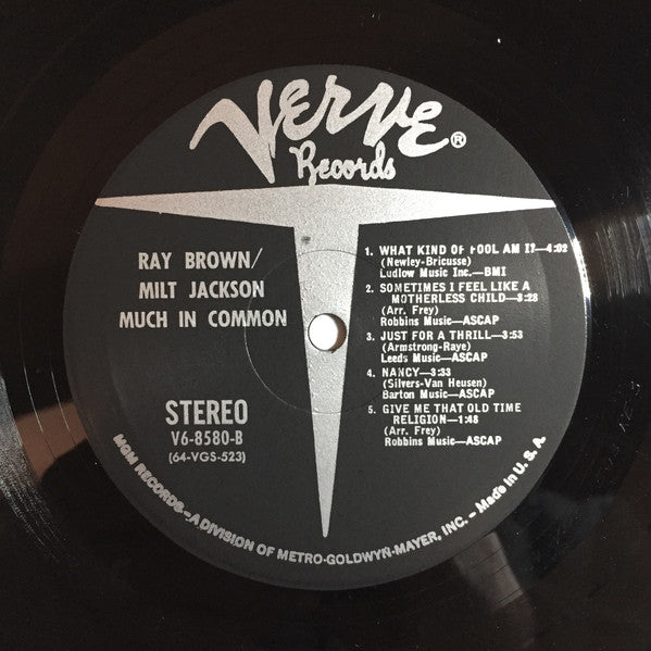 Ray Brown / Milt Jackson : Much In Common (LP, Album)