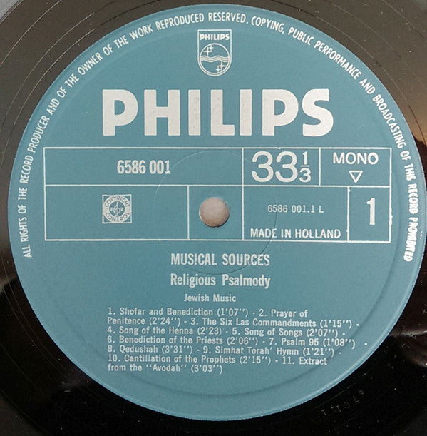 Various : Jewish Music (LP, Mono, Eng)