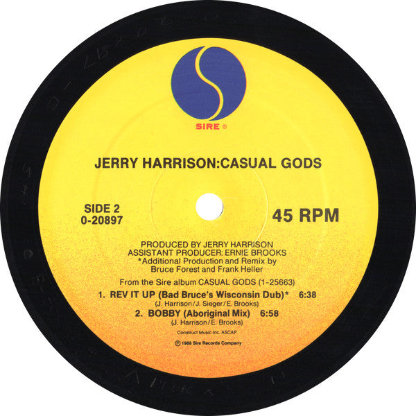 Jerry Harrison: Casual Gods : Rev It Up (12", Maxi, Pic)