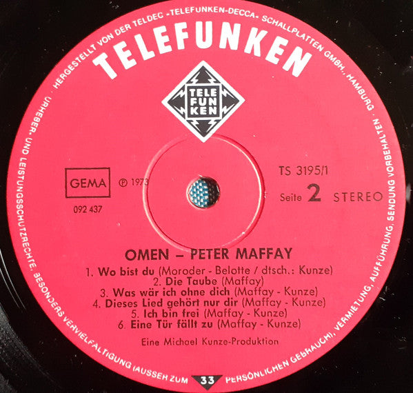 Peter Maffay : Omen (2xLP, Album, Gat)