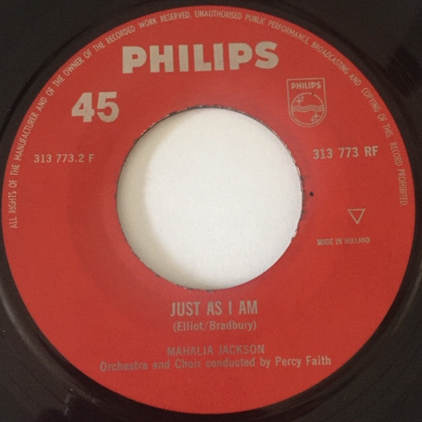 Mahalia Jackson With Percy Faith & His Orchestra : The Holy City / Just As I Am (7", Single, Mono)