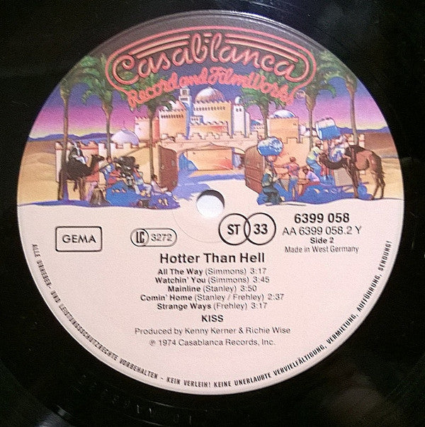 Kiss : Hotter Than Hell (LP, Album, RE)