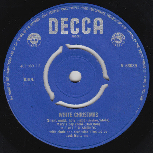 The Blue Diamonds With Choir* And Orchestra Directed By Jack Bulterman* : White Christmas (7", EP, Mono)