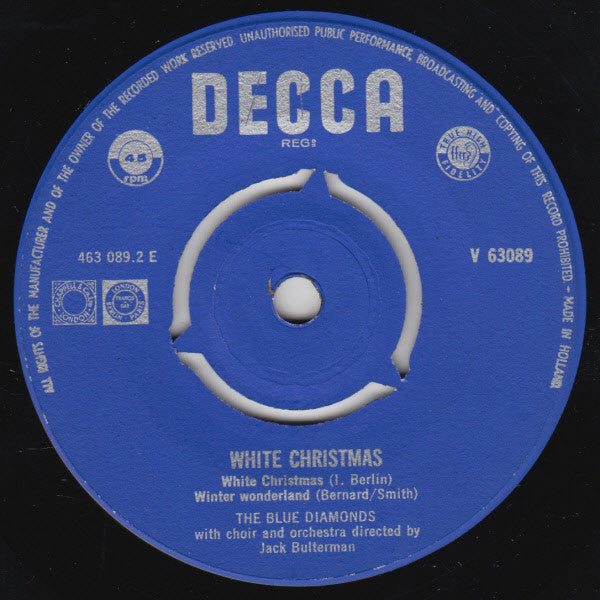 The Blue Diamonds With Choir* And Orchestra Directed By Jack Bulterman* : White Christmas (7", EP, Mono)