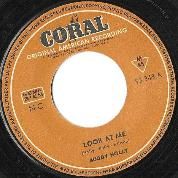 Buddy Holly : Look At Me (7", Single, Mono)