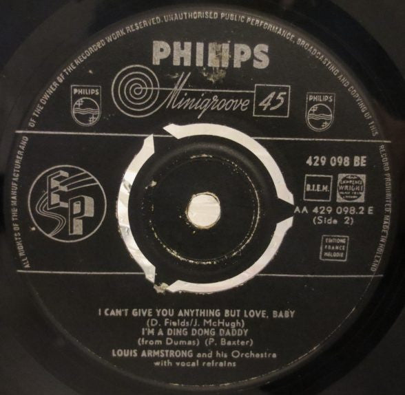 Louis Armstrong And His Orchestra : Louis Armstrong And His Orchestra (7", EP)