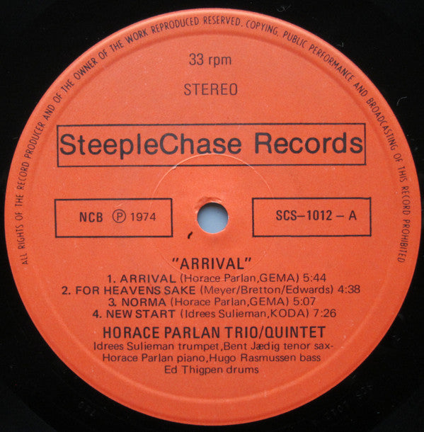Horace Parlan : Arrival (LP, Album)
