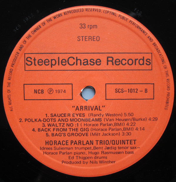 Horace Parlan : Arrival (LP, Album)