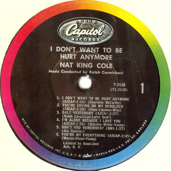 Nat King Cole : I Don't Want To Be Hurt Anymore (LP, Album, Mono, Los)