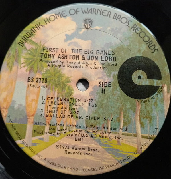 Ashton & Lord : First Of The Big Bands (LP, Album)