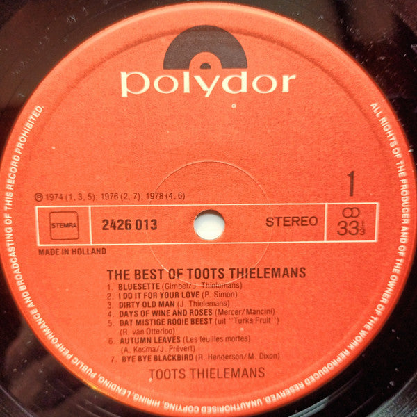 Toots Thielemans : The Best Of Toots Thielemans (LP, Comp)