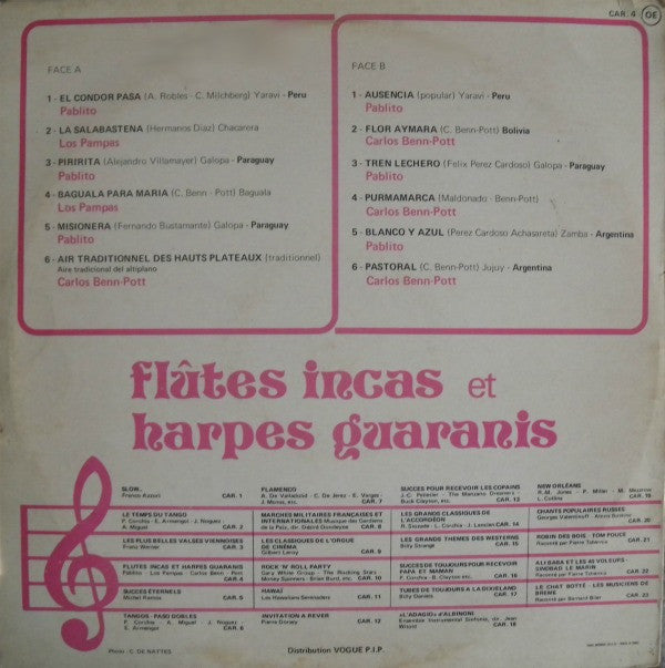 Pablito - Los Pampas - Carlos Benn-Pott : Flûtes Incas Et Harpes Guaranis (LP)