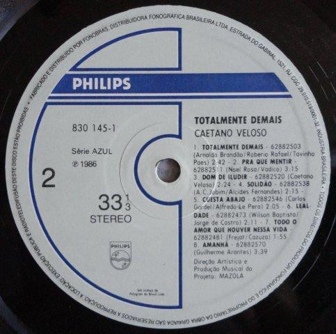 Caetano Veloso : Totalmente Demais (LP, Album)