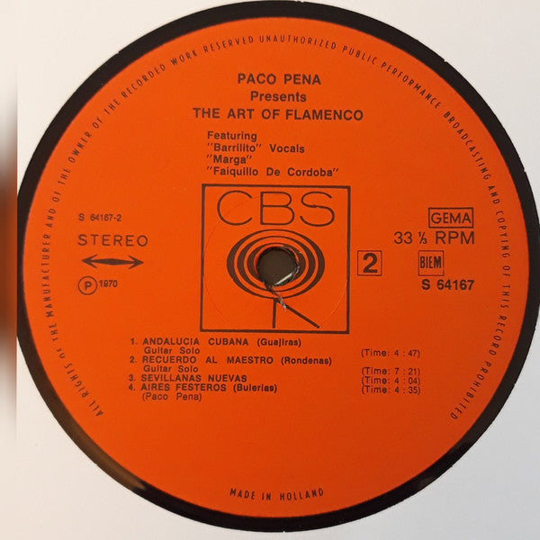 Paco Peña : Paco Peña Presents The Art Of Flamenco (LP, Album)
