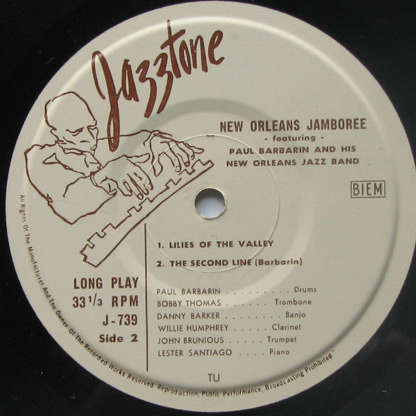Paul Barbarin And His Jazz Band : New Orleans Jamboree (7", EP)