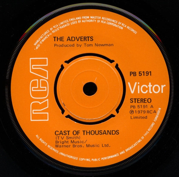 The Adverts : Cast Of Thousands (7", Single)