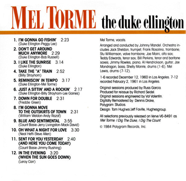 Mel Tormé : The Duke Ellington & Count Basie Songbooks (CD, Album, RE, RM)