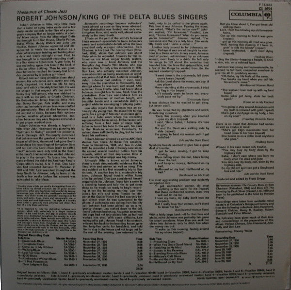 Robert Johnson : King Of The Delta Blues Singers (LP, Comp, Mono, RE, 180)