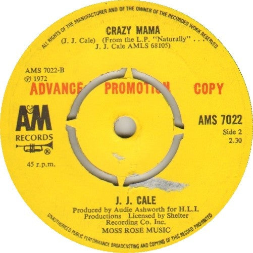 J.J. Cale : After Midnight (7", Single, Promo)