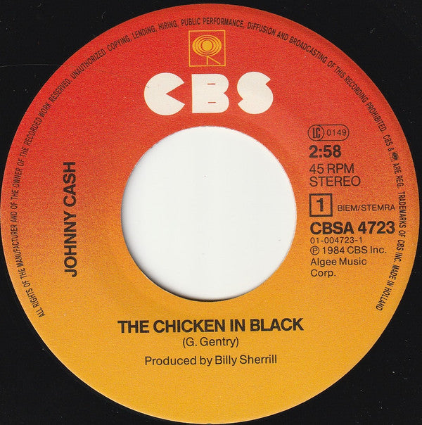 Johnny Cash : The Chicken In Black (7", Single)