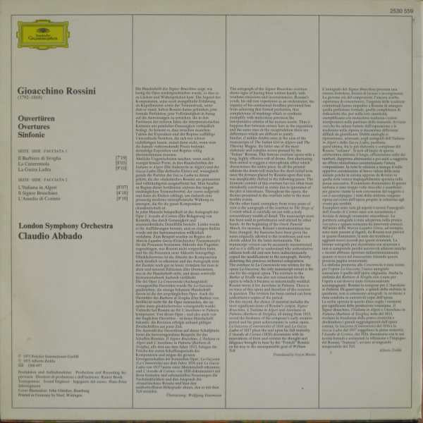 Rossini*, London Symphony Orchestra, Claudio Abbado : Ouvertüren (LP)