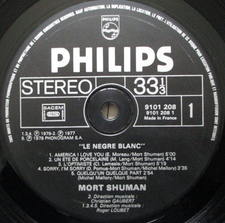 Mort Shuman : Le Nègre Blanc (LP, Album, Gat)