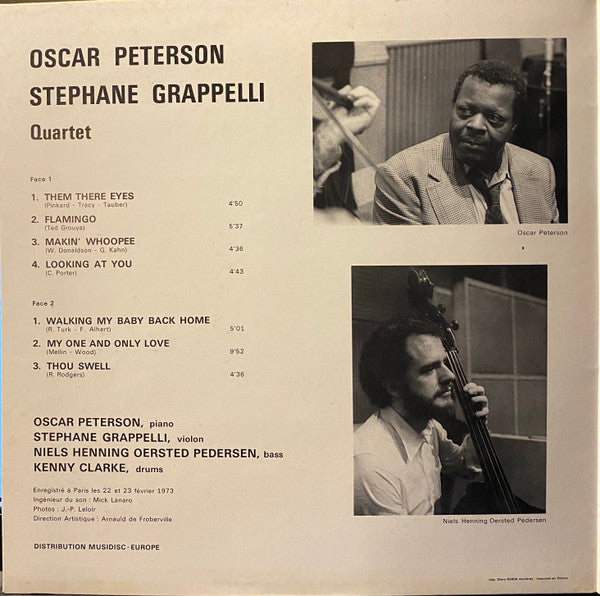 Oscar Peterson - Stephane Grappelli Quartet* Featuring Niels O.H. Pedersen* - Kenny Clarke : Oscar Peterson - Stéphane Grappelli Quartet Vol. 1 (LP, Album, Gat)