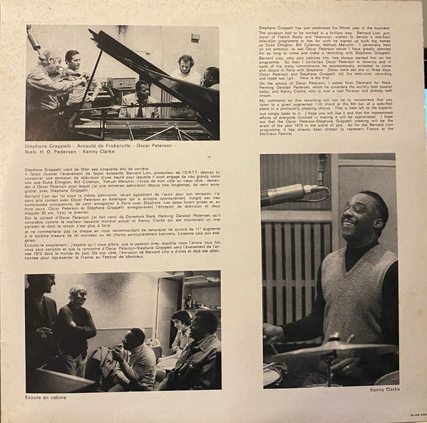 Oscar Peterson - Stéphane Grappelli Quartet Featuring Niels-Henning Ørsted Pedersen - Kenny Clarke : Oscar Peterson - Stéphane Grappelli Quartet Vol. 1 (LP, Album, Gat)